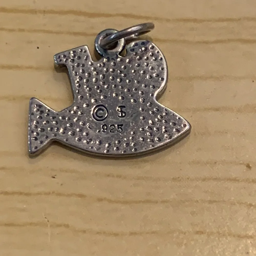 .925 Cat and Fish Sterling Silver Jewelry Charm
